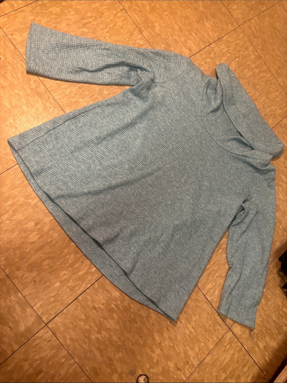 J. Jill Light Blue Ribbed Turtleneck Sweater